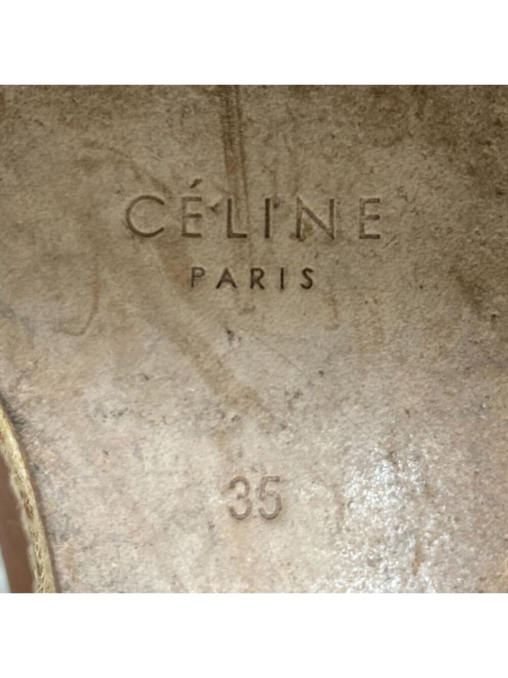 Celine Fibie Period Espadrilles Open Toe Leather Sandals Size 35 - Picture 7 of 8